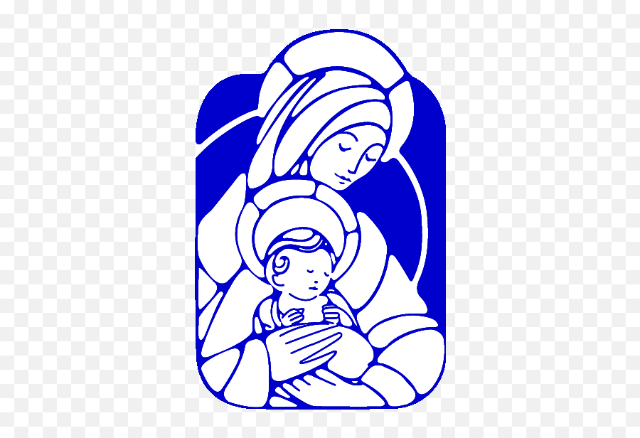 Mother And Baby Clipart Mary Jesus Pencil And In Color - Mama Mary Baby Jesus Clipart Emoji,Baby Jesus Emoji