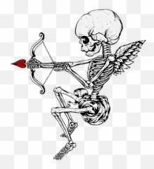 Download Hd Skeleton Border Love Bowandarrow Cupid Horror - Skeleton Png For Picsart Emoji,Cupid Emoji