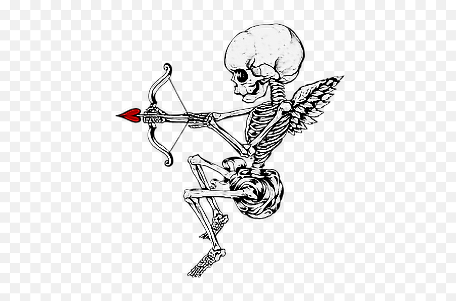 Download Hd Skeleton Border Love Bowandarrow Cupid Horror - Skeleton Png For Picsart Emoji,Cupid Emoji