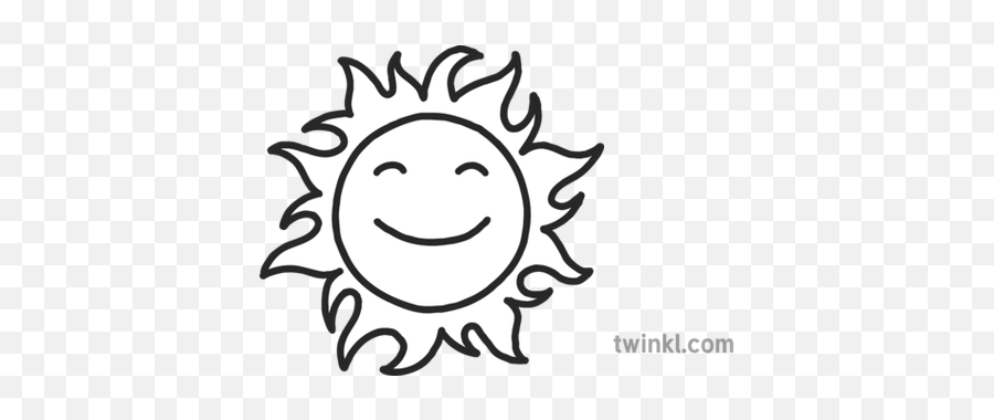 Sun Emoji Fire Star Emoji Sentence Writing Differentiated - Brain Outline Black And White,Sun Emoji