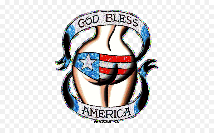 God Bless America Sexy Glitter Myspace Graphic 4th Of July - Them Colors Don T Run Gif Emoji,4th Of July Emoticons