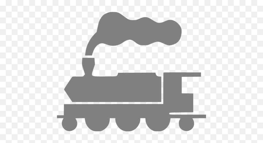 Gray Train 5 Icon - Transparent Train Silhouette Emoji,Train Emoticon