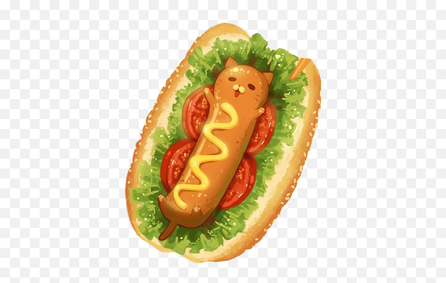 Hot Dog Sticker Challenge - Kawaii Hot Dogs Emoji,Corn Dog Emoji