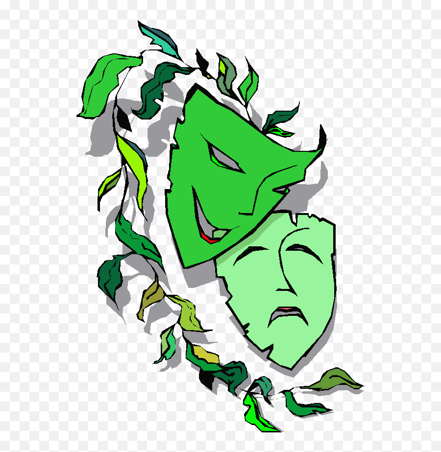 Theatre Clipart Green - Theatre Masks Green Emoji,Comedy Tragedy Emoji