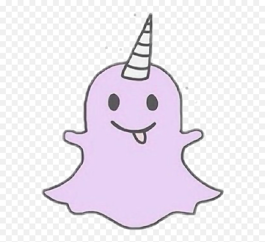 Ghost Snapchat Unicorn Purple Sticker - Ghost With Unicorn Horn Emoji,Snapchat Emoji Ghost