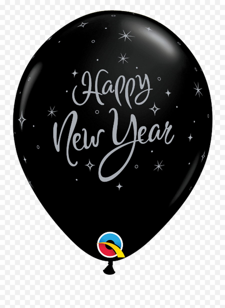 11q New Year Sparkle Onyx Black Print 50 Count - Havinu0027 A Black Happy New Year Balloon Emoji,Sparkle Face Emoji