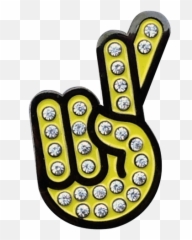Hand Gesture Ball Marker Hat Clip - Smiley Emoji,Fingers Crossed Emoticon