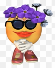 Flowers - Smiley Face With Hair Emoji