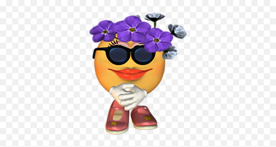 Flowers - Smiley Face With Hair Emoji,Hair Emoji