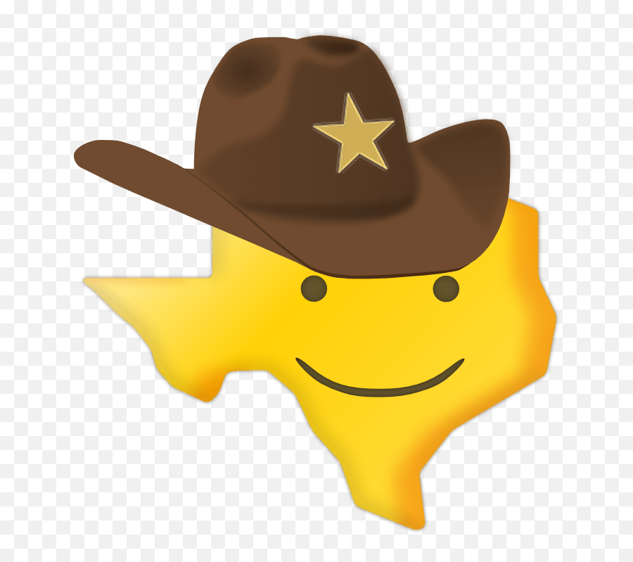 Texas Smiley Cowboy Emoji Sticker - Hat Cowboy Emoji,Car Emoji
