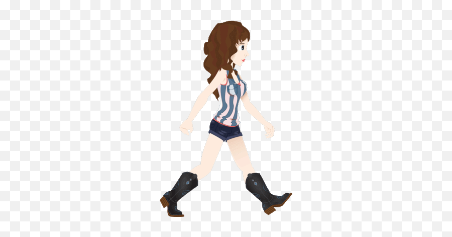 Girl Walk Stickers For Android Ios - Cartoon Girl Walking Gif Emoji,Walking Girl Emoji