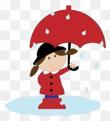 Girl In The Rain - With Umbrella Clipart Emoji