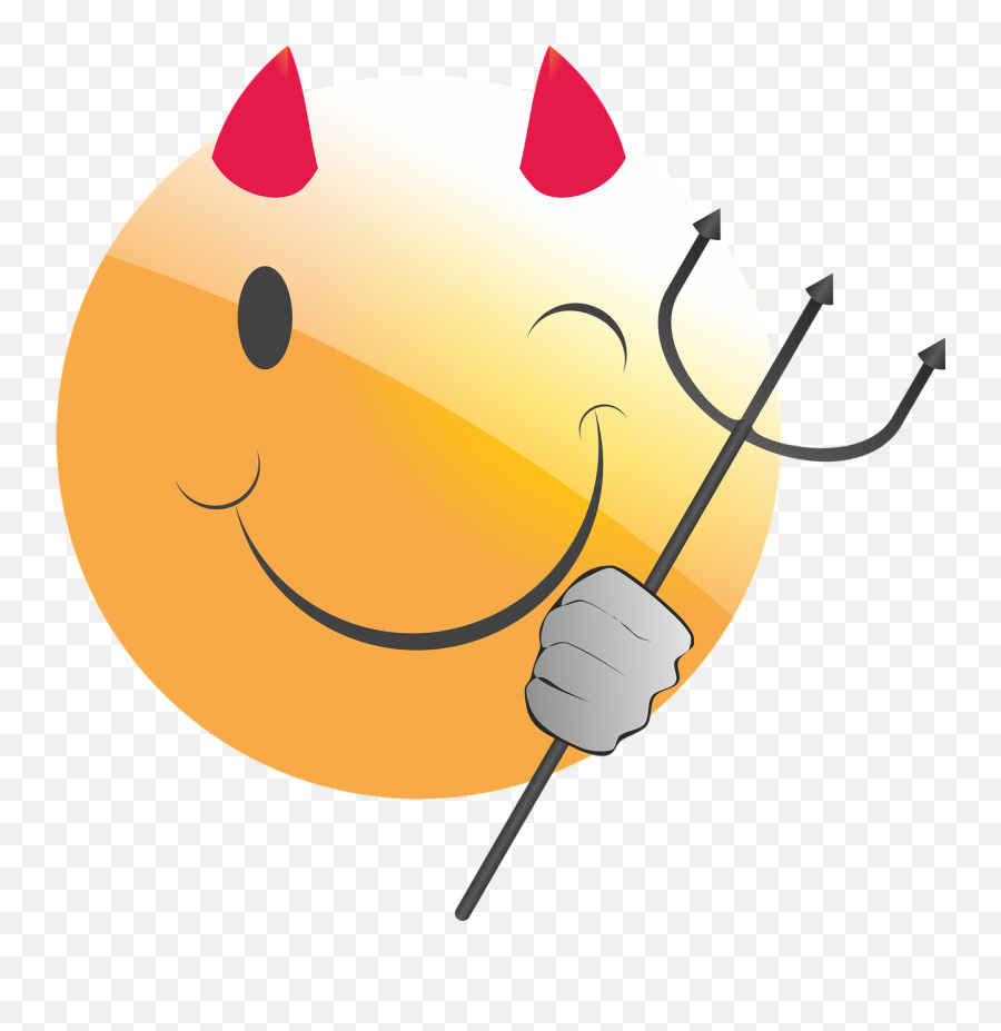 Emoticon Smiley Devil Evil Cheeky - Devilish Smiley Face Free Emoji,Emoji Thumbs Up