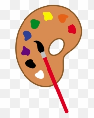 Artist Palette Clipart - Paintbrush And Emoji
