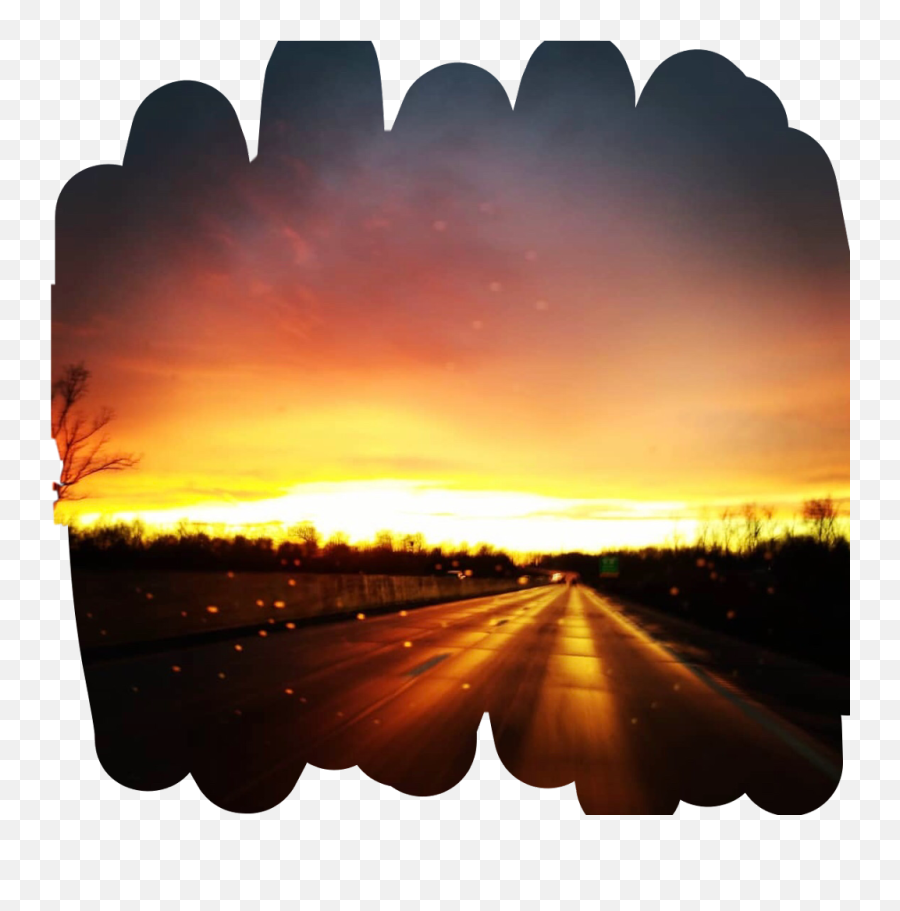 Sunny Sunrise Sun Sunset Road Background Remixit Nature - Red Sky At Morning Emoji,Sunrise Emoji