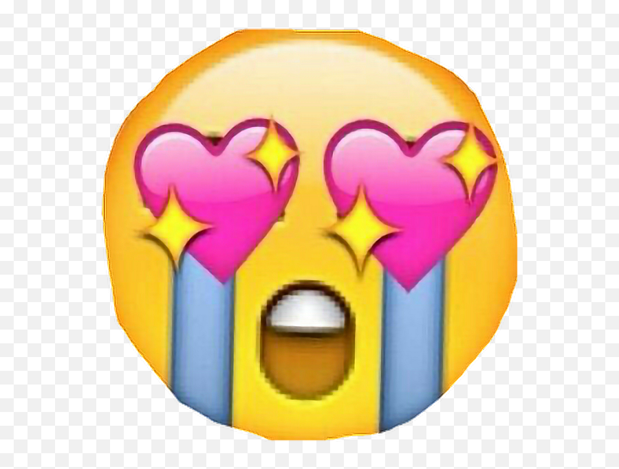 Emoji Heart Tears Bynisha Pink Tumblr Overlays Transpar - Emoji Crying Baby,Transparent Emoji Heart