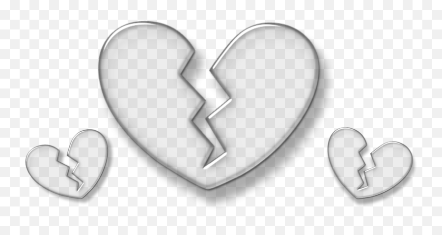 Broken Heart Emoji Crown Glass Circle - Heart,Glitter Heart Emoji