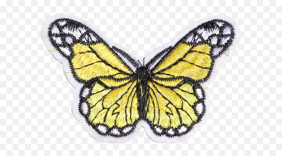 Yellow Butterfly Embroidery Patch - Butterfly Embroidery Png Emoji,Butterfly Emoji Png