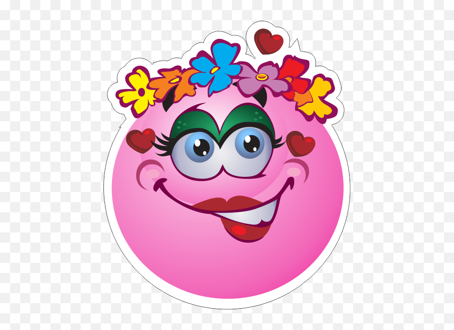 Flower Girl Emoji Decal - Smiley,Flower Girl Emoji