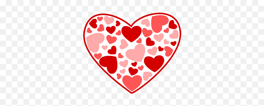 Vector Image Of Heart Made Out Of Many - Valentines Day Heart Clipart Emoji,Emoji Heart Made Of Hearts