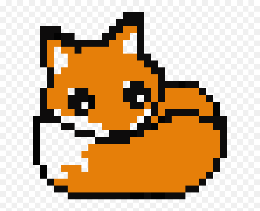 Pixilart - Cute Fox By Anonymous Fox Pixel Art Emoji,Fox Emoticon