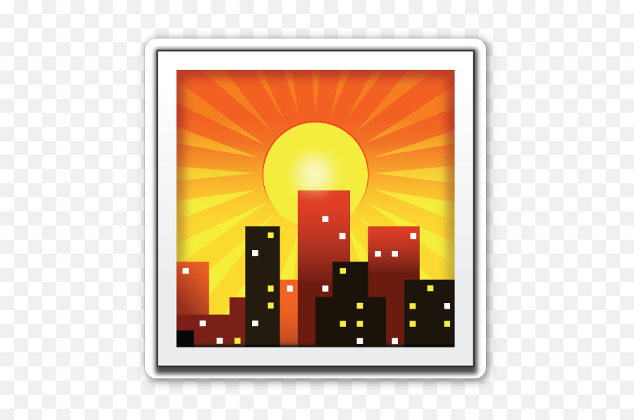 Sunset Over Buildings - God Emoji,Sunrise Emoji