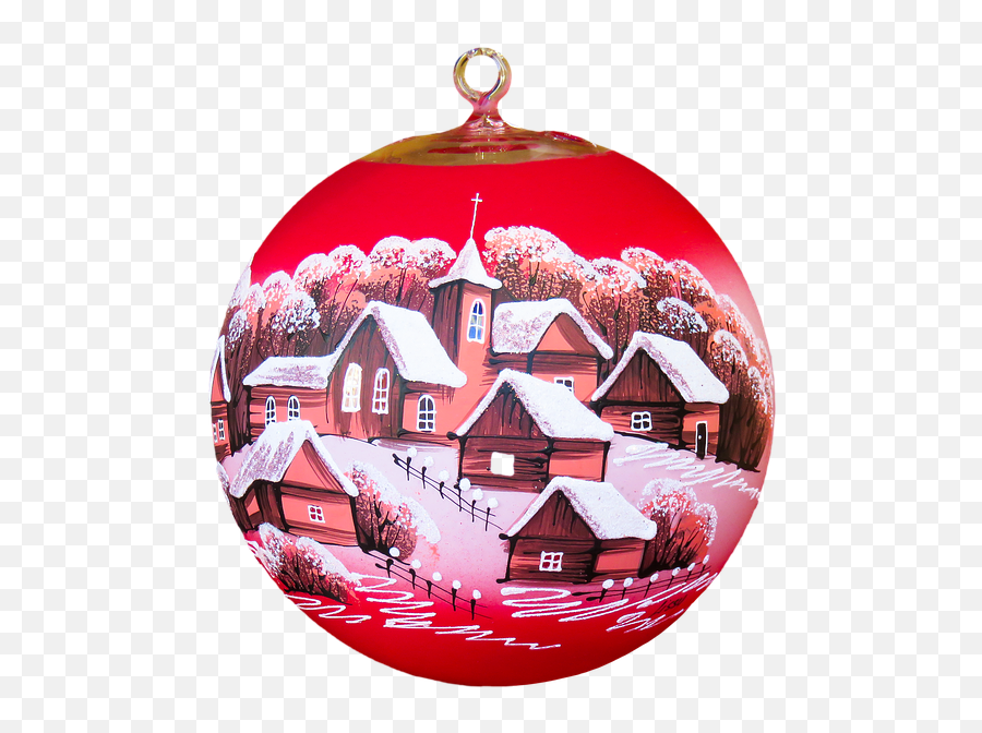 Christmas Decor - Bola Roja Navideña Png Emoji,Emoji Christmas Ornaments
