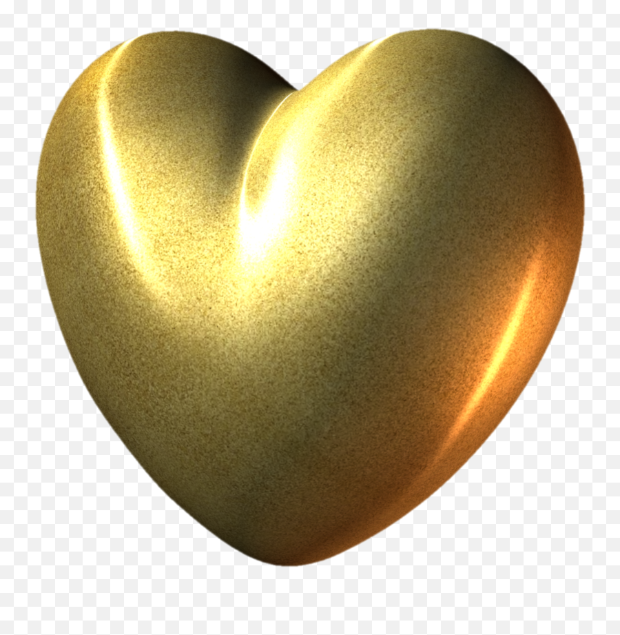 Large Golden Heart Shiny Valentinesday Love Kiss Glitte - Gold Heart Emoji,Large Kiss Emoji
