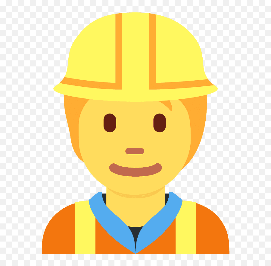 Construction Worker Emoji Clipart - Thinking Cartoon Construction Worker,Worker Emoji