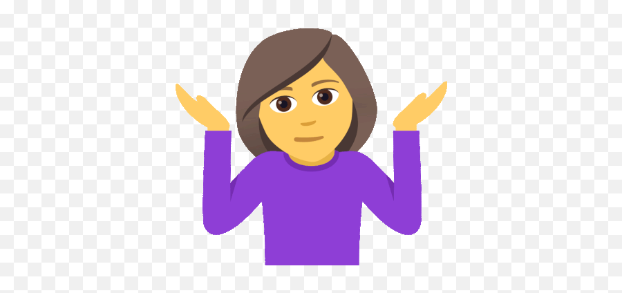 Woman Shrugging Joypixels Gif - Transparent Shrug Gif Emoji,Shrug Emoji Gif