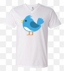 Blue Bird Emoji Mens V - Neckline