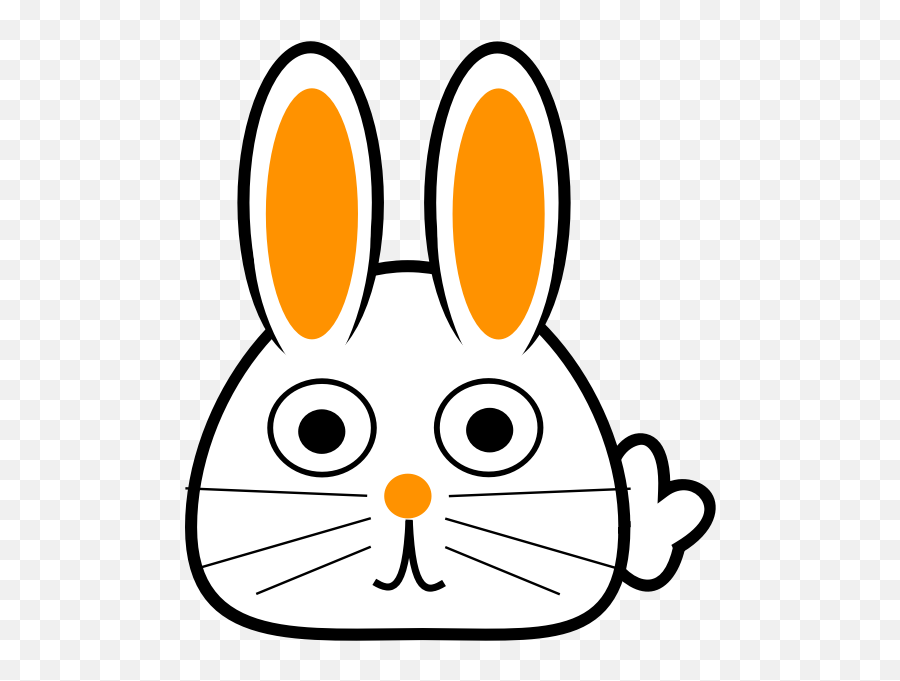 Spring Bunny Front Orange - Bunny Head Clipart Red Emoji,House Candy House Emoji