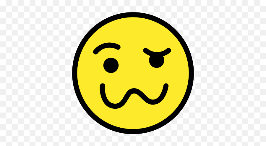 Face With Uneven Eyes And Wavy Mouth - Smiley Emoji,Eyes And Wavy Line Emoji