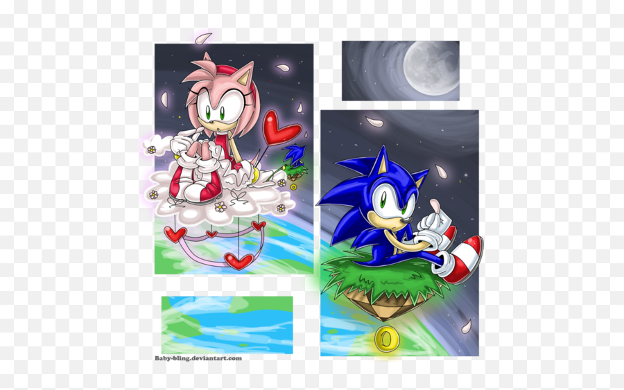 Sonic And Amy - Cartoon Emoji,Sonic Emoticons