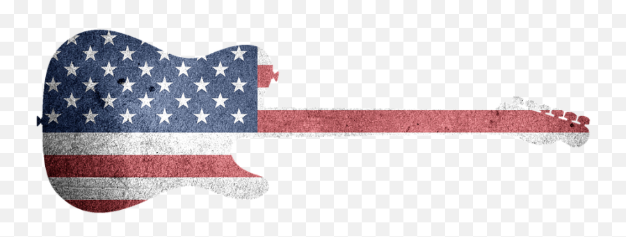 Guitar American Flag - Flag Of The United States Emoji,American Flag Emoticon For Facebook