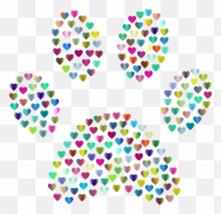 Png Paw Print Hearts Polyprismatic - Portable Network Graphics Emoji,Paw Print Emoji