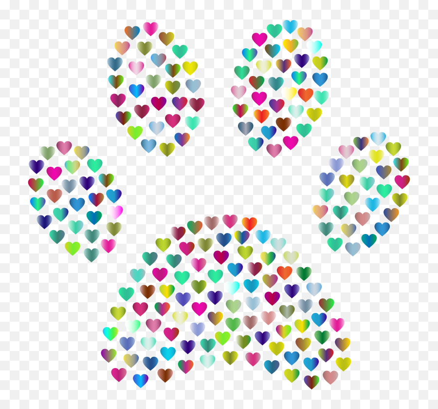 Png Paw Print Hearts Polyprismatic - Portable Network Graphics Emoji,Paw Print Emoji