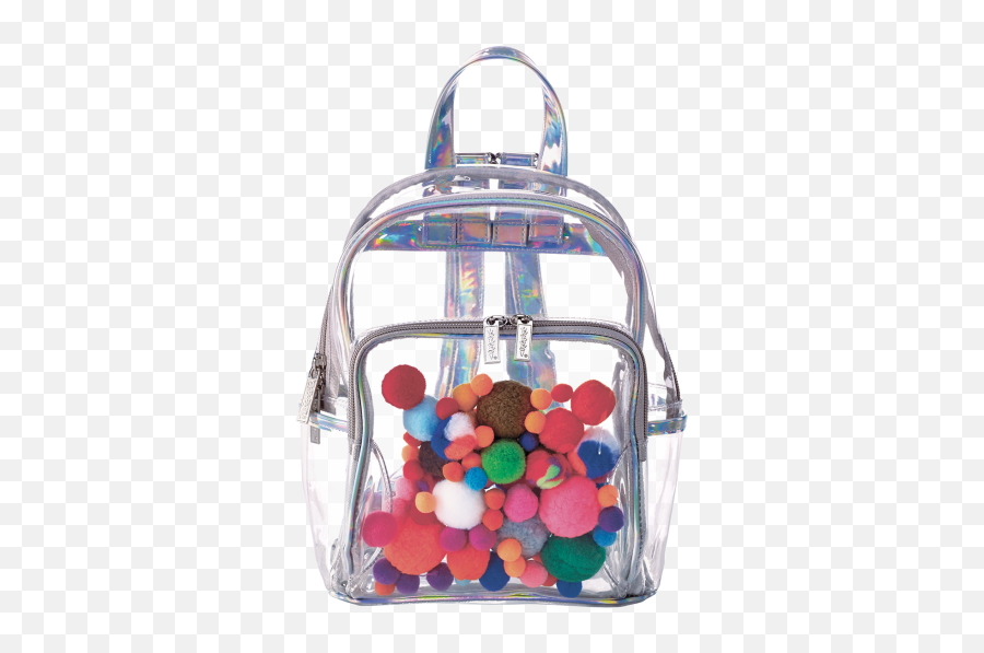 Pom Pom Clear Backpack - Clear Backpack With Books Emoji,Pom Pom Emoji