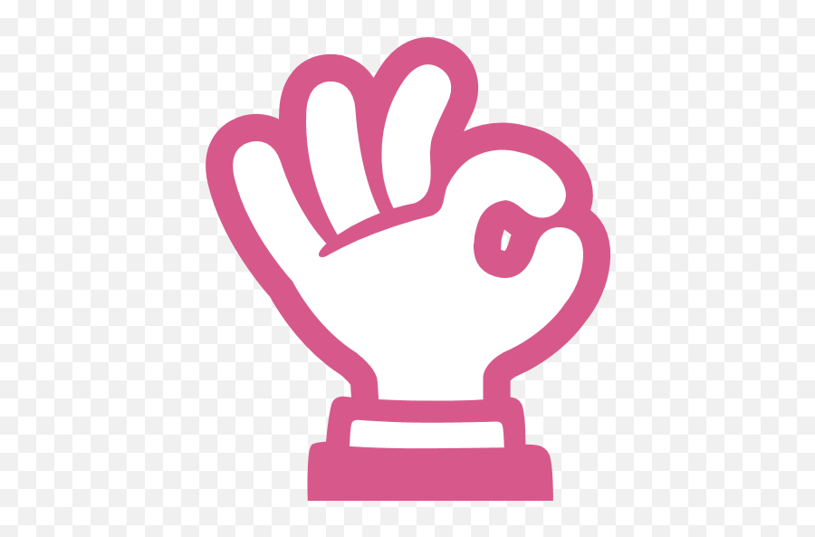 Ok Hand Sign Emoji For Facebook Email Sms - Pink Ok Hand Sign,Ok Hand Emoji
