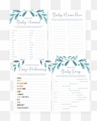 Botanical Baby Shower Games Bundle Of 4 - Paper Emoji