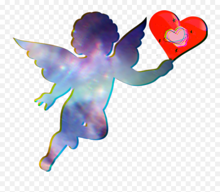 Cupid Sticker - Cupid Clipart Png Download Full Size Angel With Heart Silhouette Emoji,Cupid Emoji