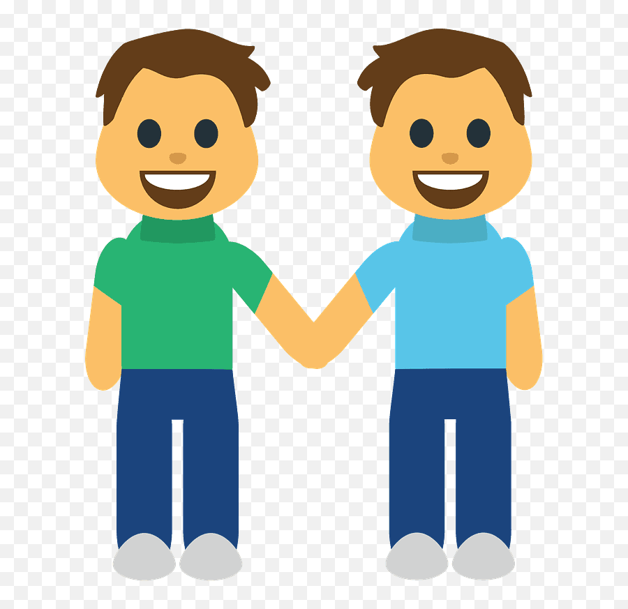 Men Holding Hands Emoji Clipart Free Download Transparent - Hombre Y Mujer De La Mano Dibujo,Twins Emoji