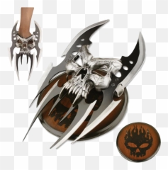 Fantasy Weapon - Fantasy Hand Knives Emoji,Skull Gun Knife Emoji