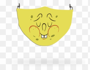 Yellow Spongebob Face Pattern Face Covering Print 3 - Happy Emoji,Spongebob Emoticons