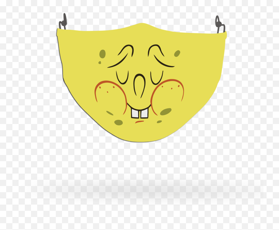 Yellow Spongebob Face Pattern Face Covering Print 3 - Happy Emoji,Spongebob Emoticons