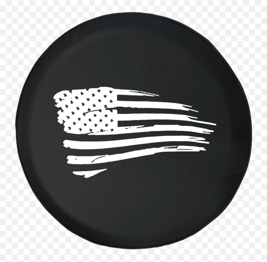 Waving American Flag Tire Cover Wrangler Jk Tj Yj - Dot Emoji,Star Emoji Black And White