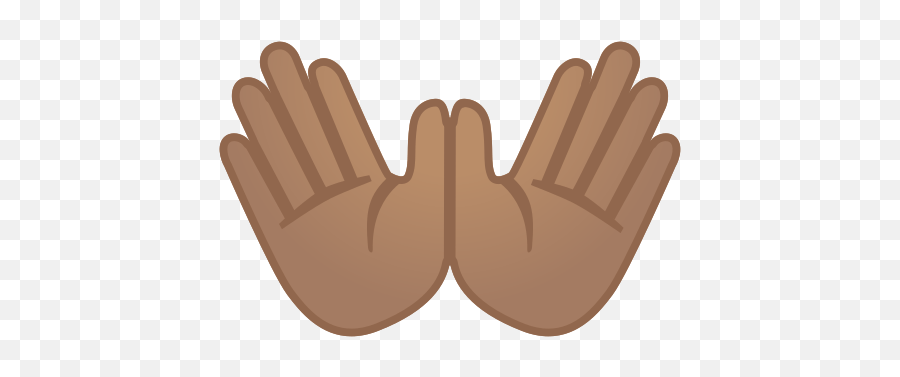 Open Hands Emoji With Medium Skin Tone - Clip Art Of Brown Hands,Open Hand Emoji Meaning