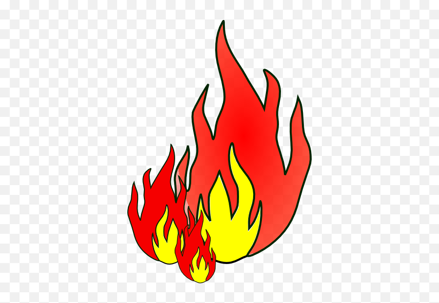 Flames Fire Flame Clip Art Free Vector - Fire On Building Drawing Emoji,Fire Emoji Vector