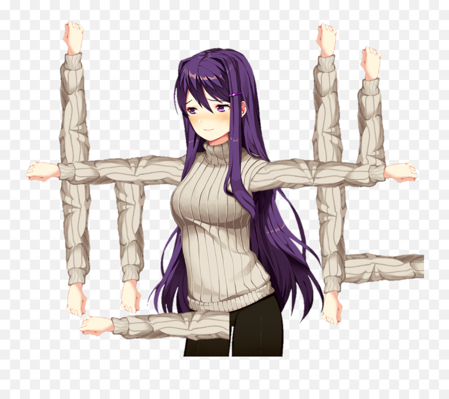 Yuri But She Has Too Many Arms - Yuri Doki Doki Lines Emoji,Cross Arm Emoji