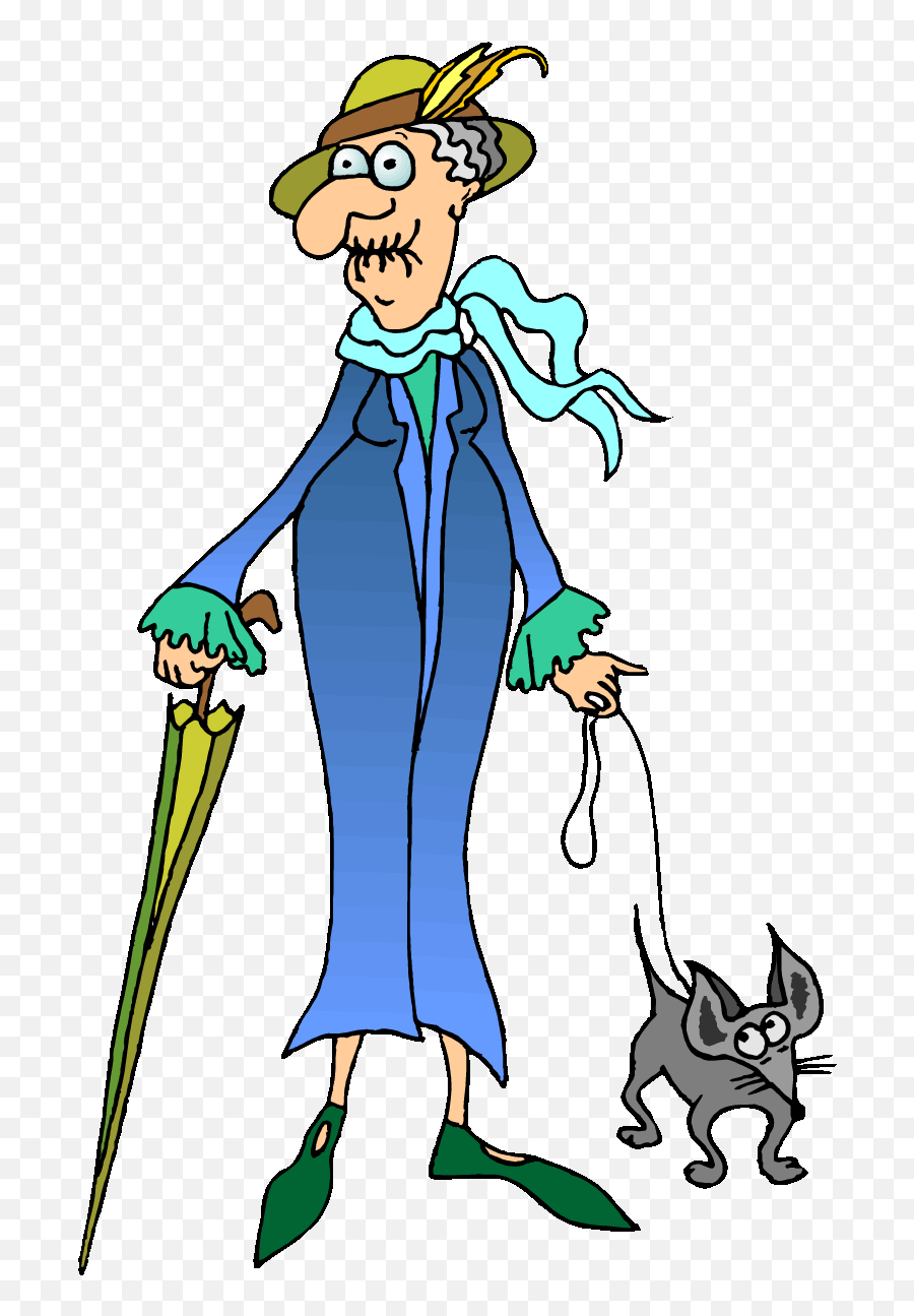 Old Woman Clipart Gif - Lady With Dog Cartoon Emoji,Old Lady Emoji